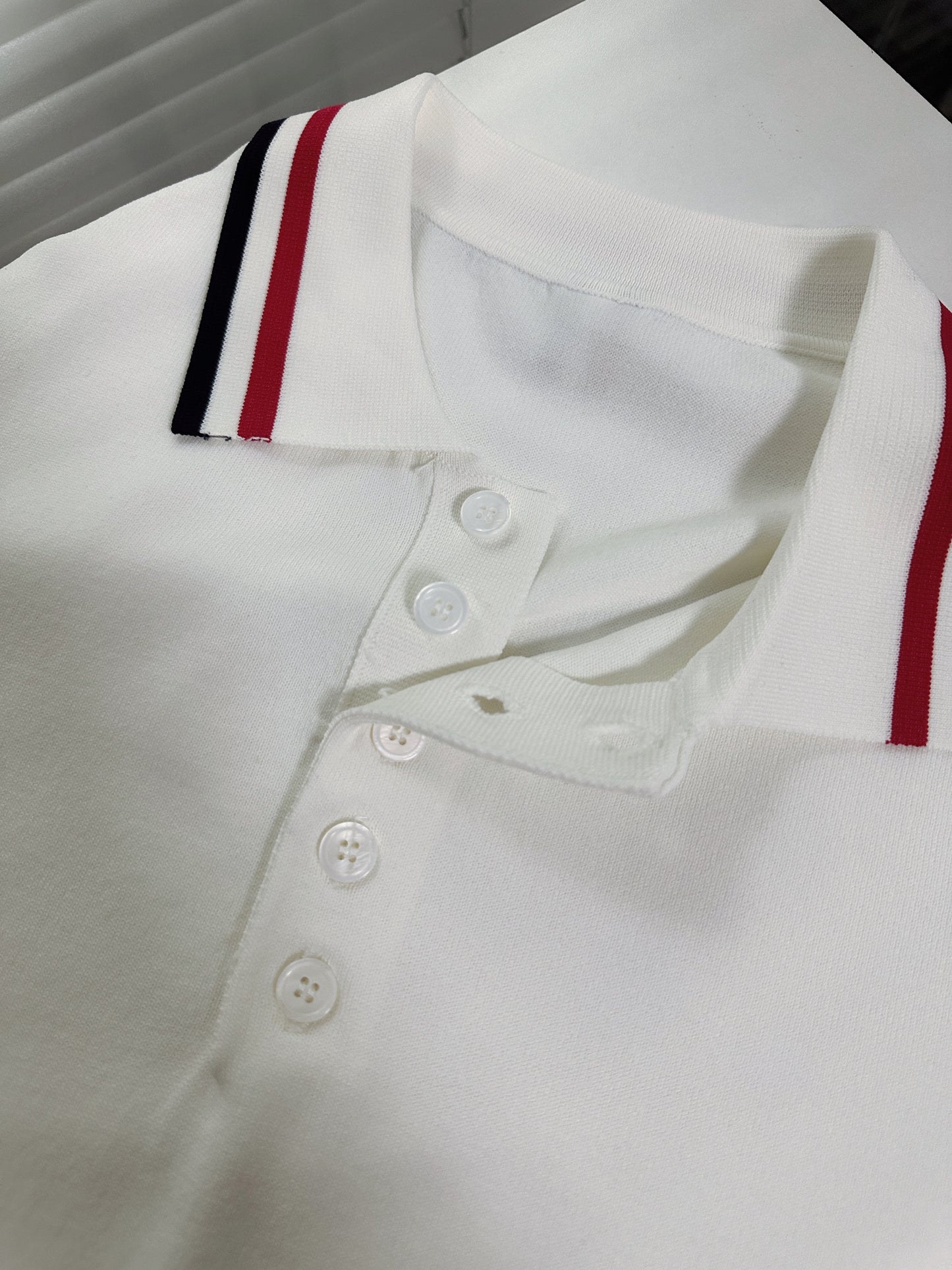 White and Dark Blue T-Shirt - FashionHype.xyz