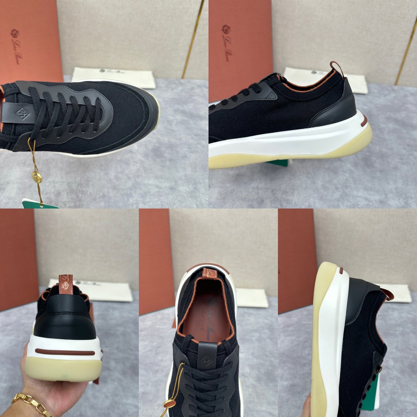 White, Black and Blue Shoes