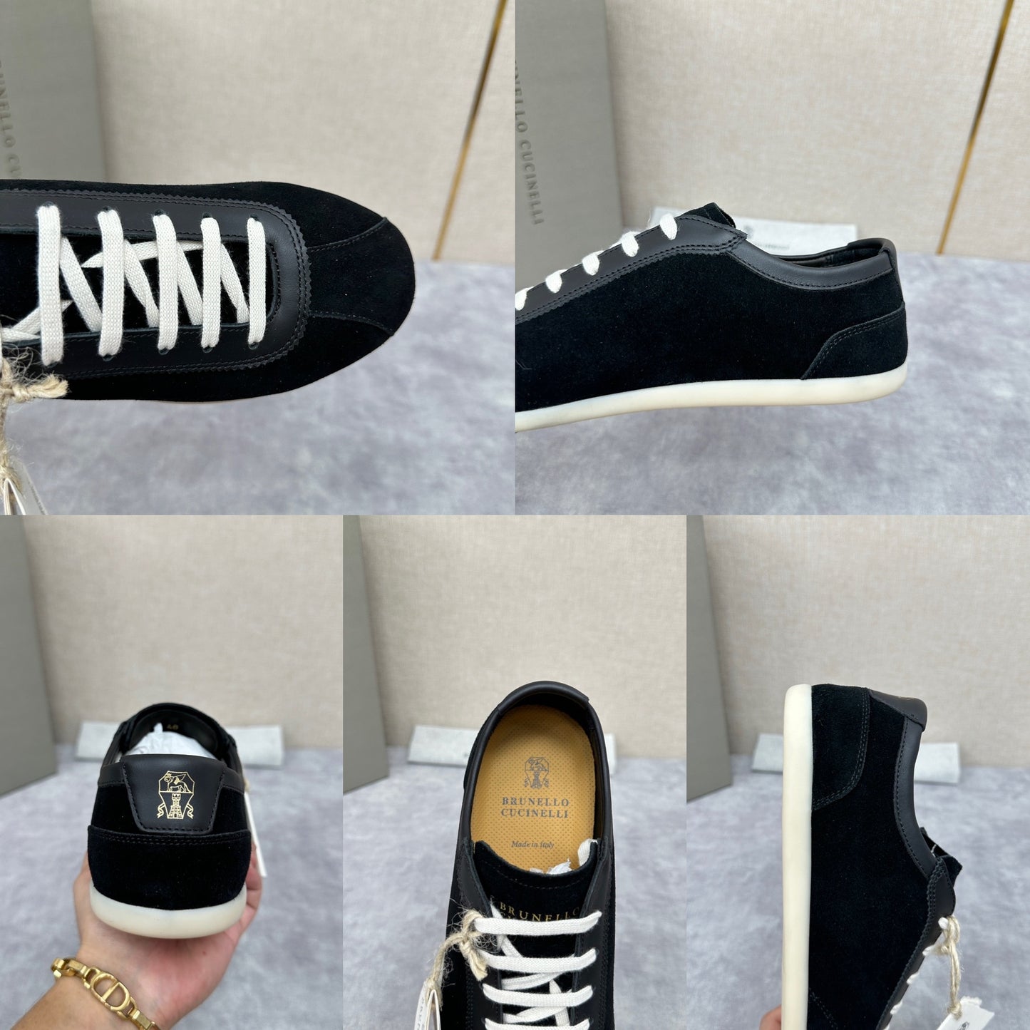 Olive Green, Navy Blue and Black Shoes