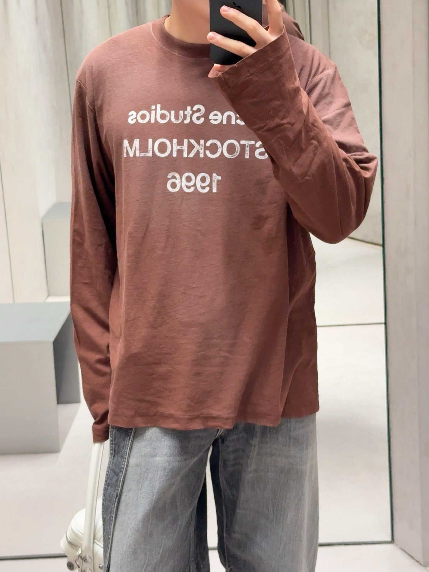 Brown, Black and White Shirt