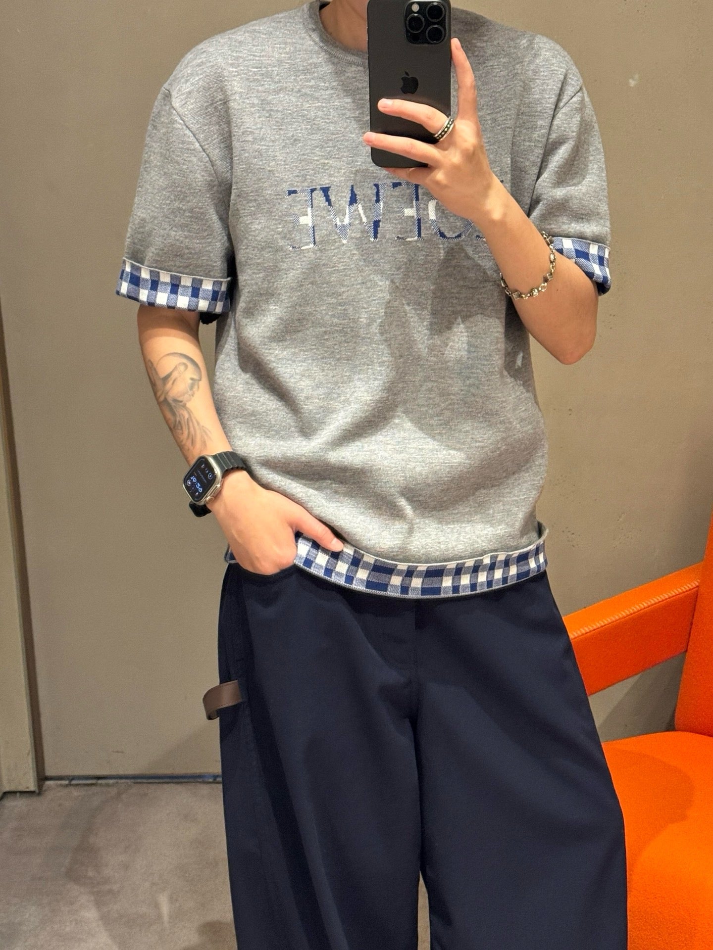 Grey and Dark brown T-Shirt