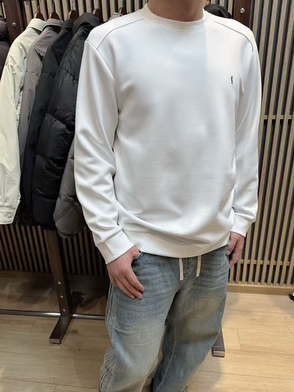 White and Black Sweatshirt