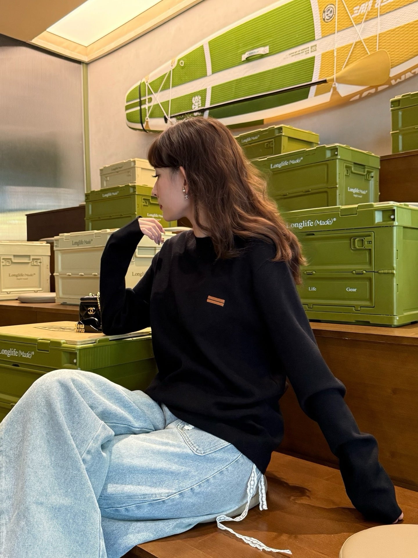 White, Dark Grey and Navy blue Sweatshirt