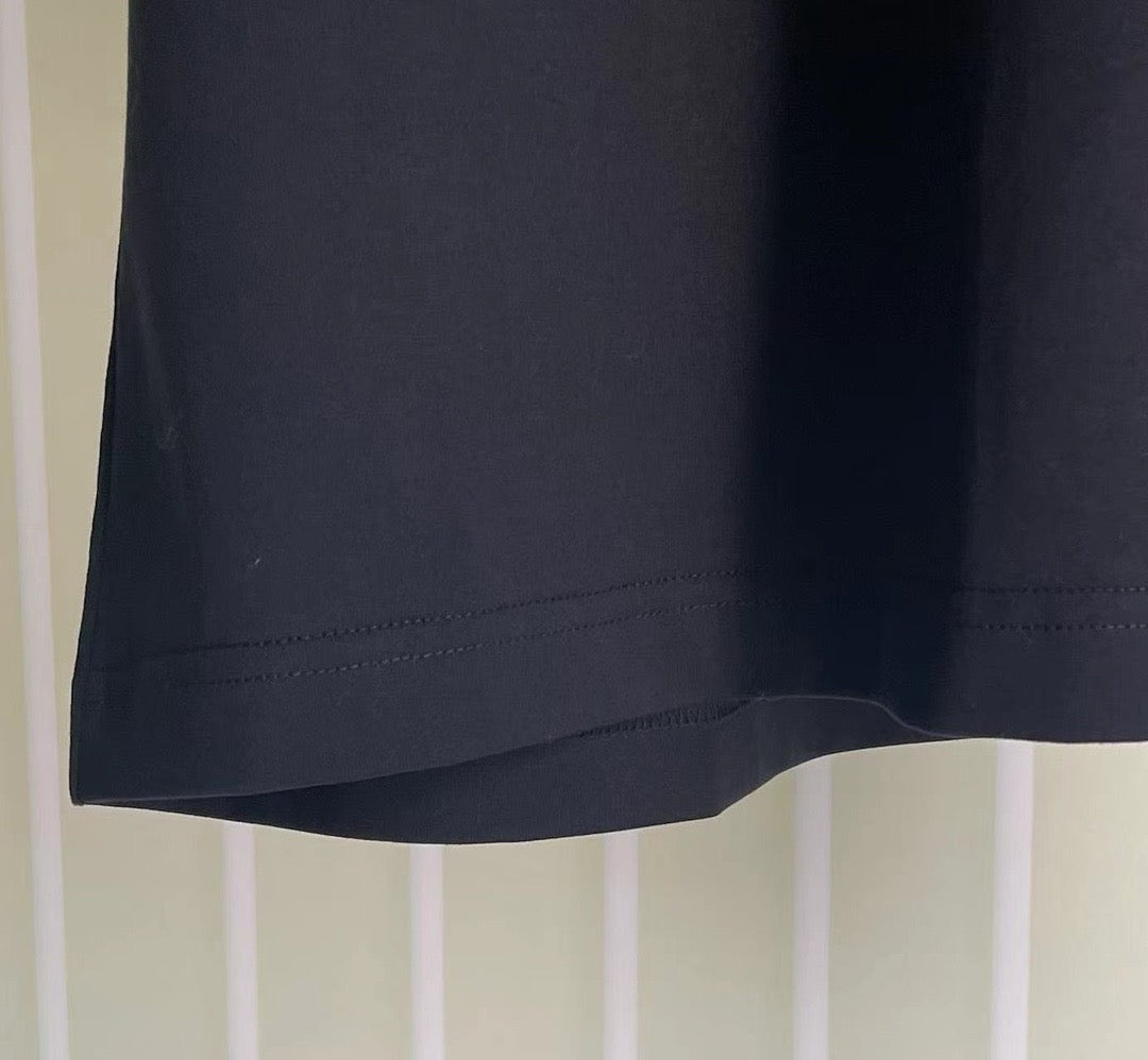 Navy blue, Black and White T-Shirt