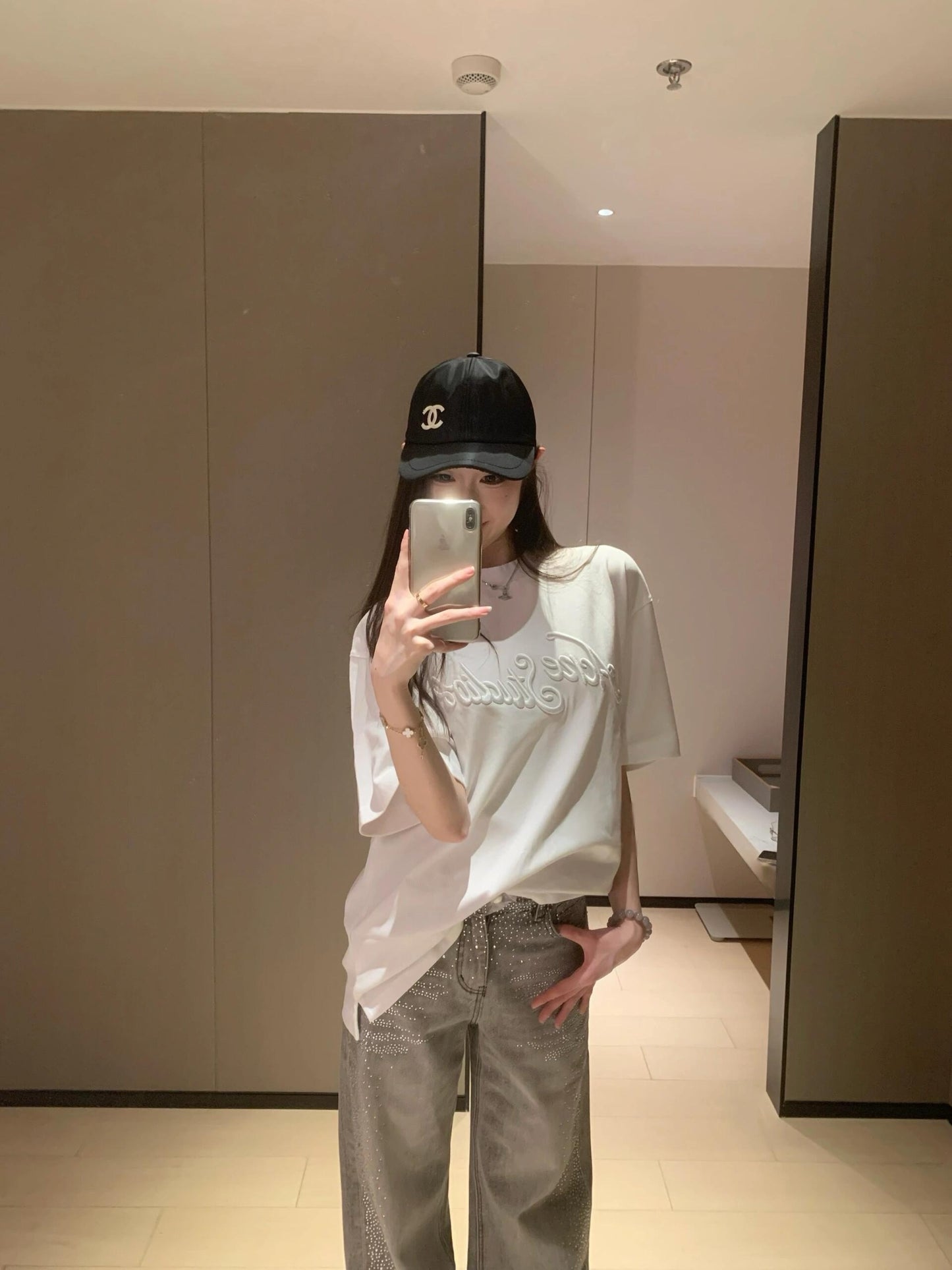 Dark grey, Navy blue and White T-Shirt