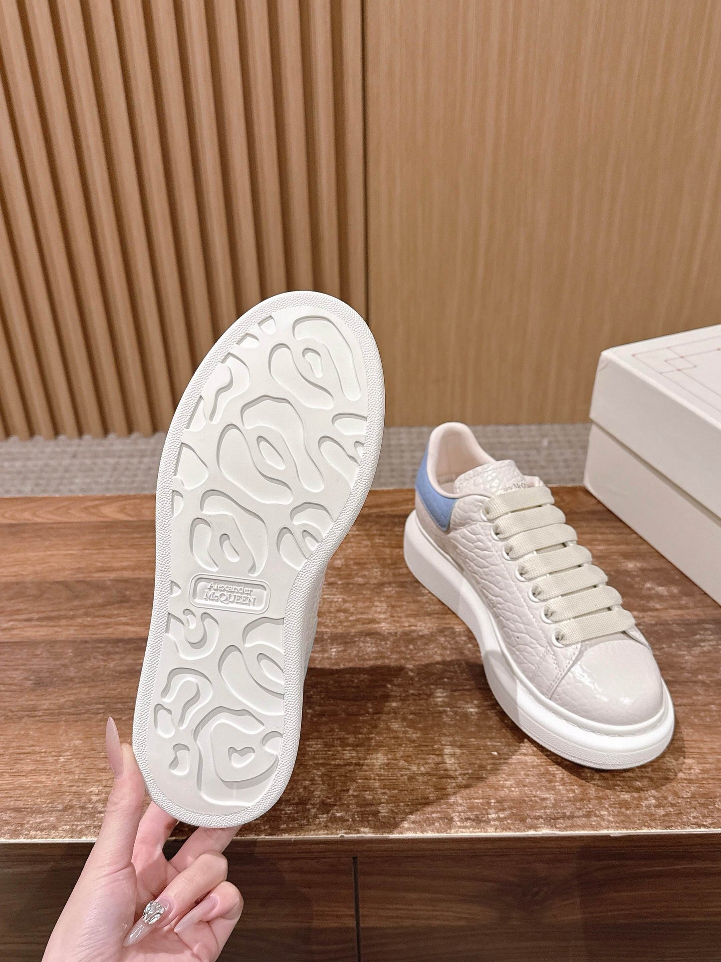 White red and White blue Shoes