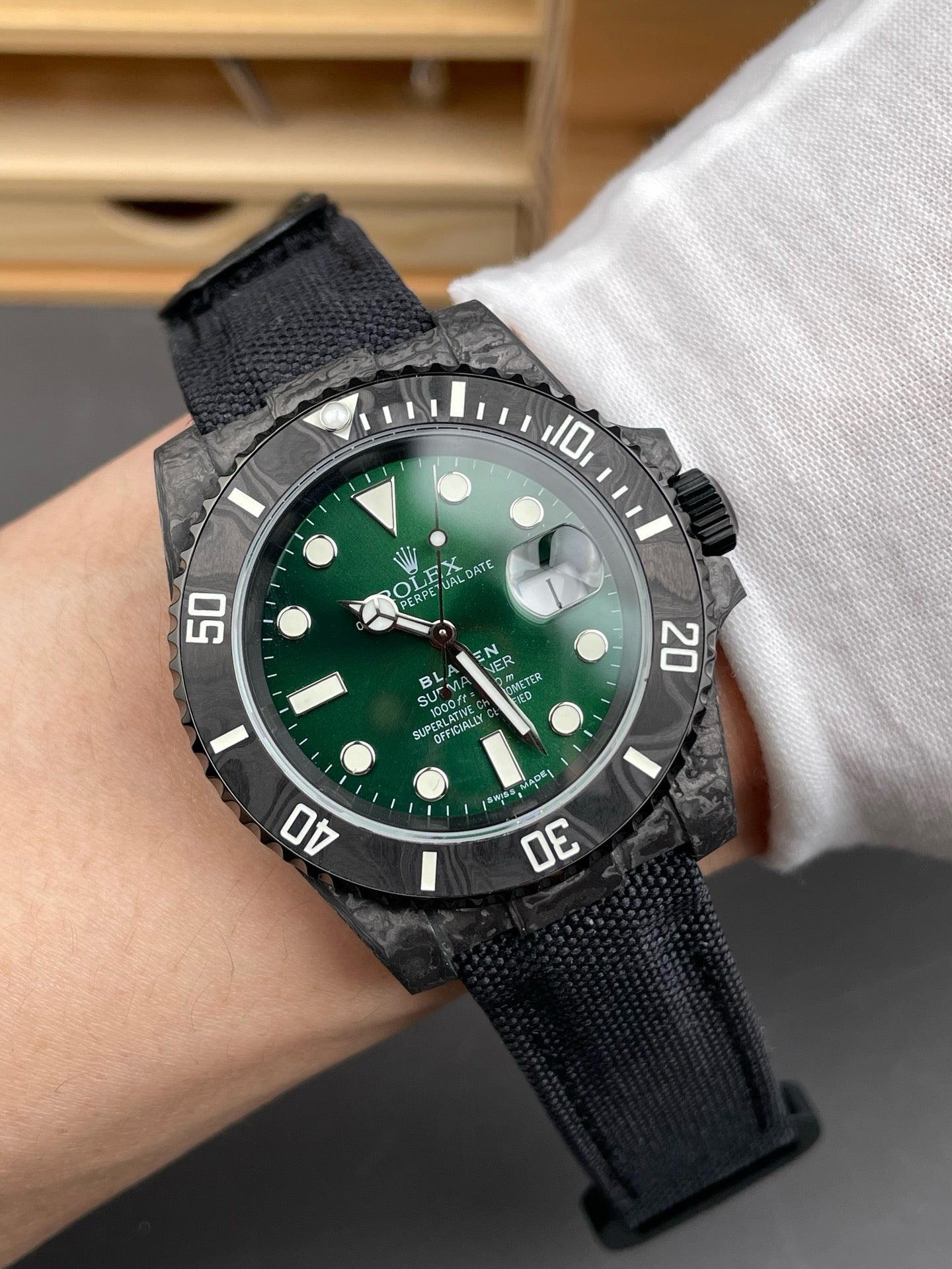 Black dark green Watch
