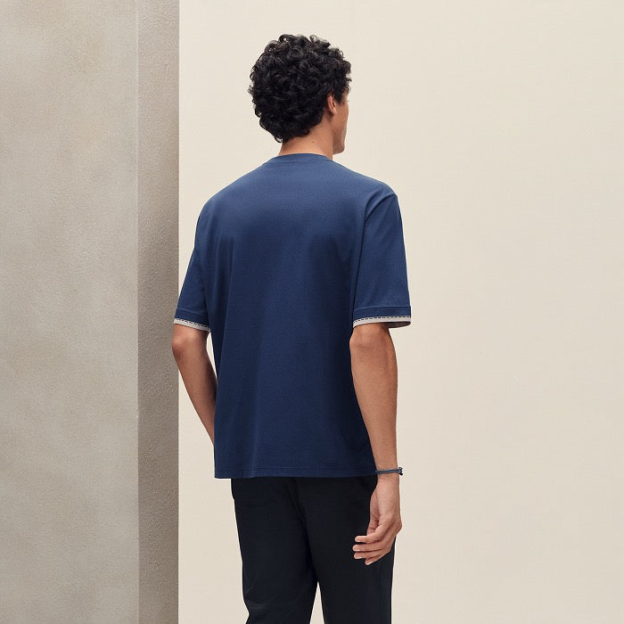 Blue, Orange brown and White T-Shirt
