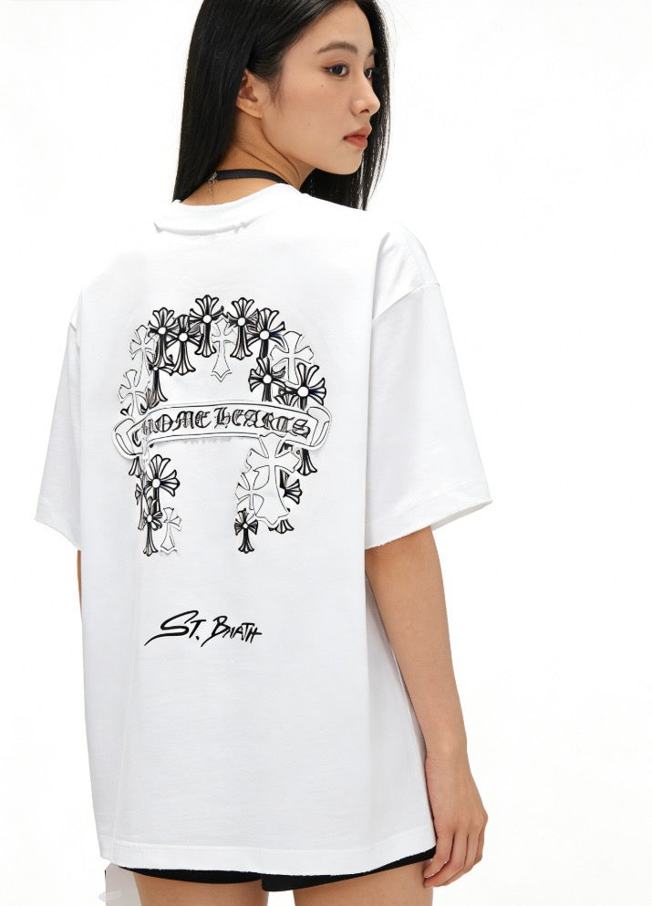 White and Black T-shirt