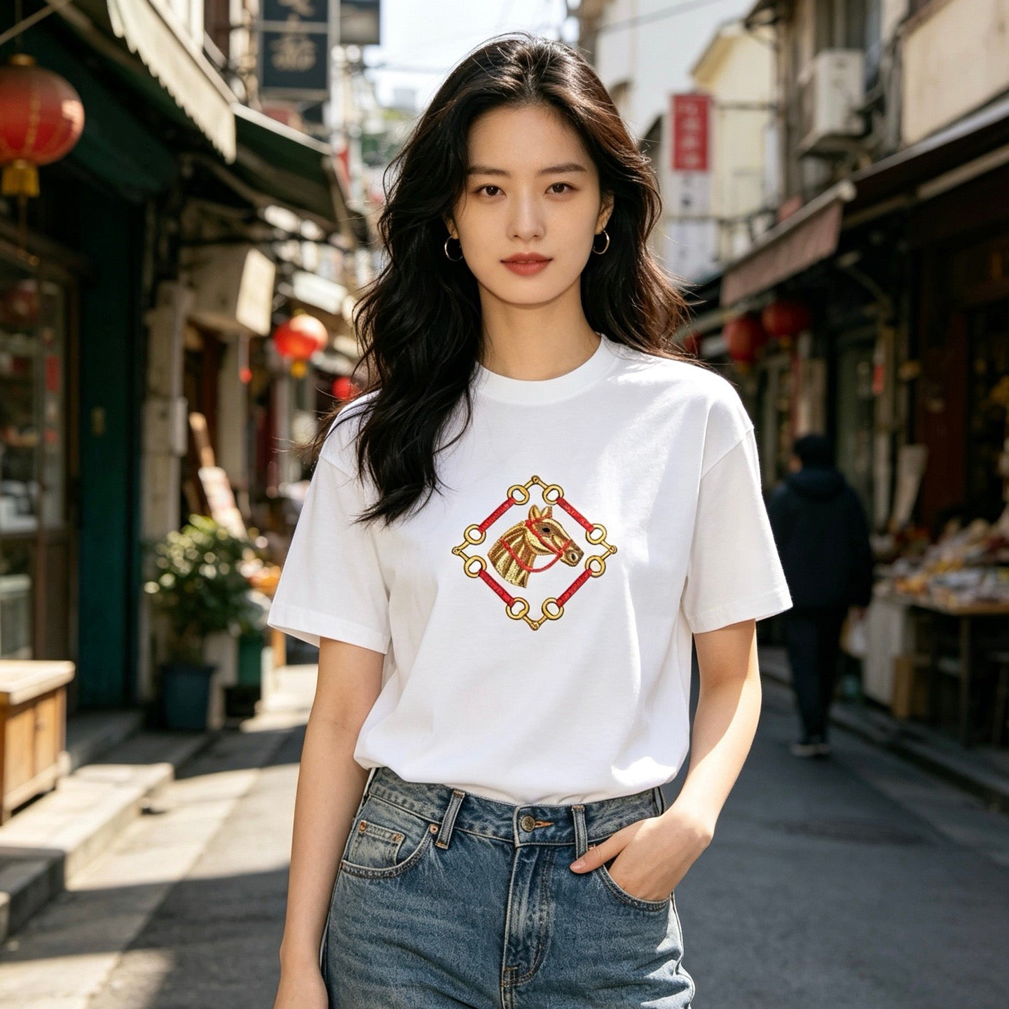 White and Black T-shirt