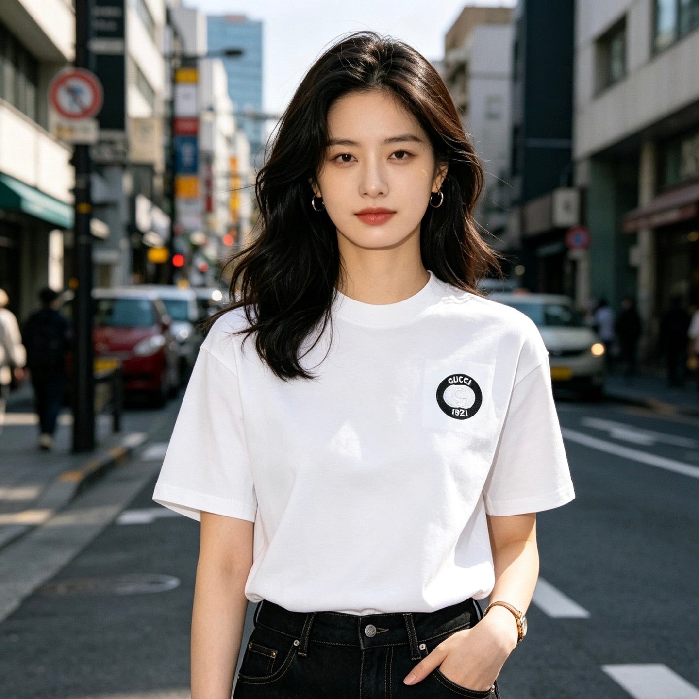 White and Black T-shirt