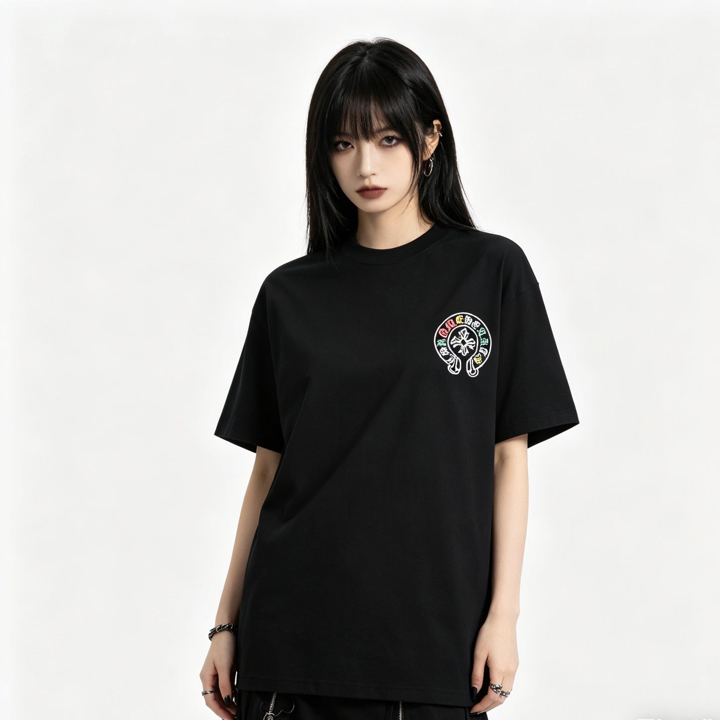 White and Black T-shirt