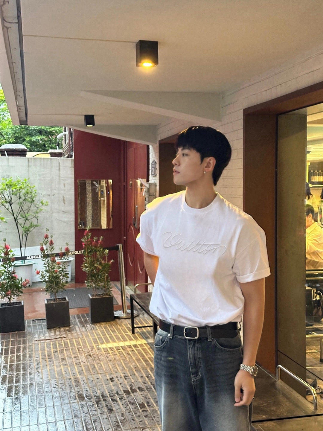 White and Black T-shirt