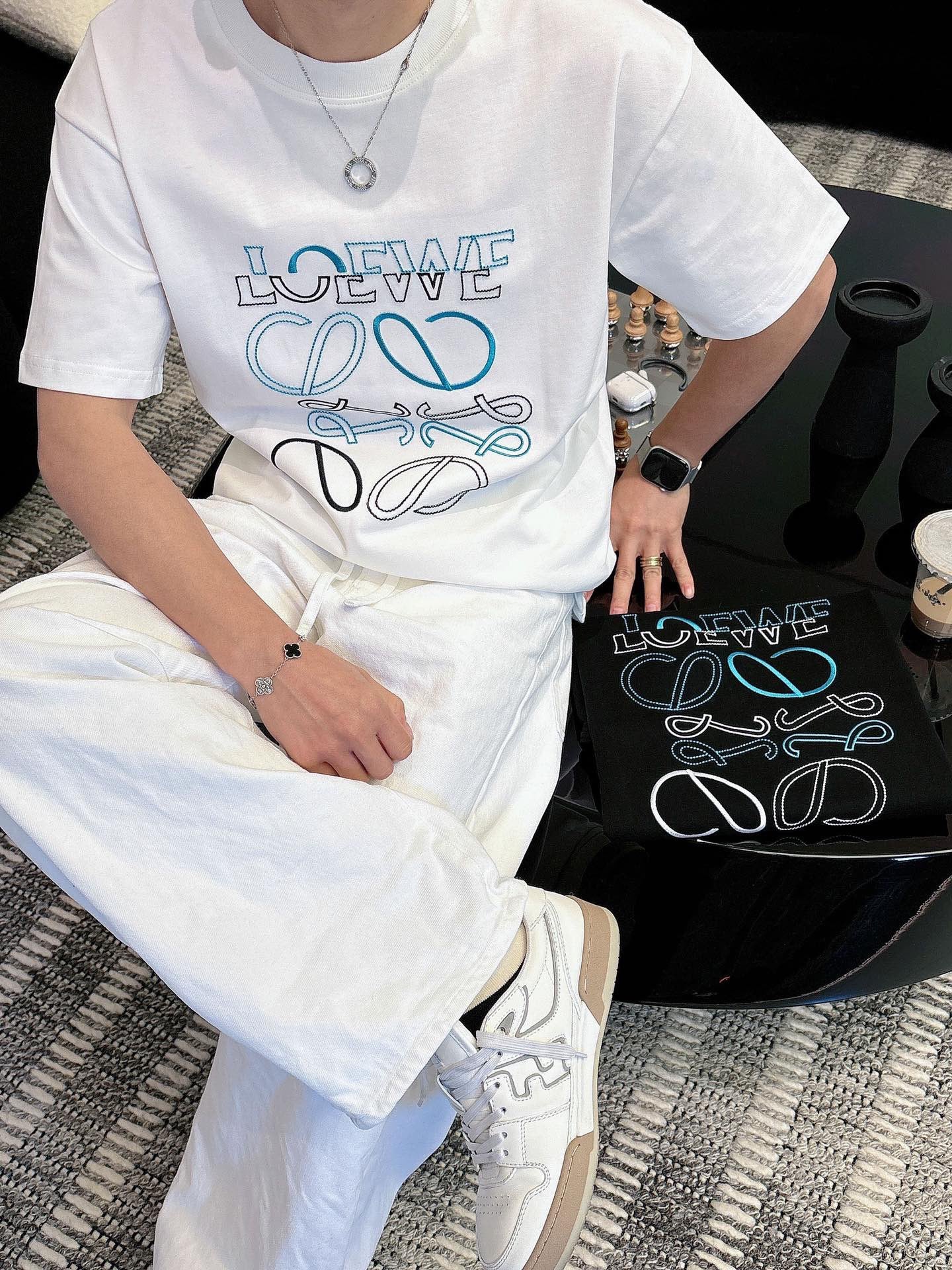 Black and white T-shirt