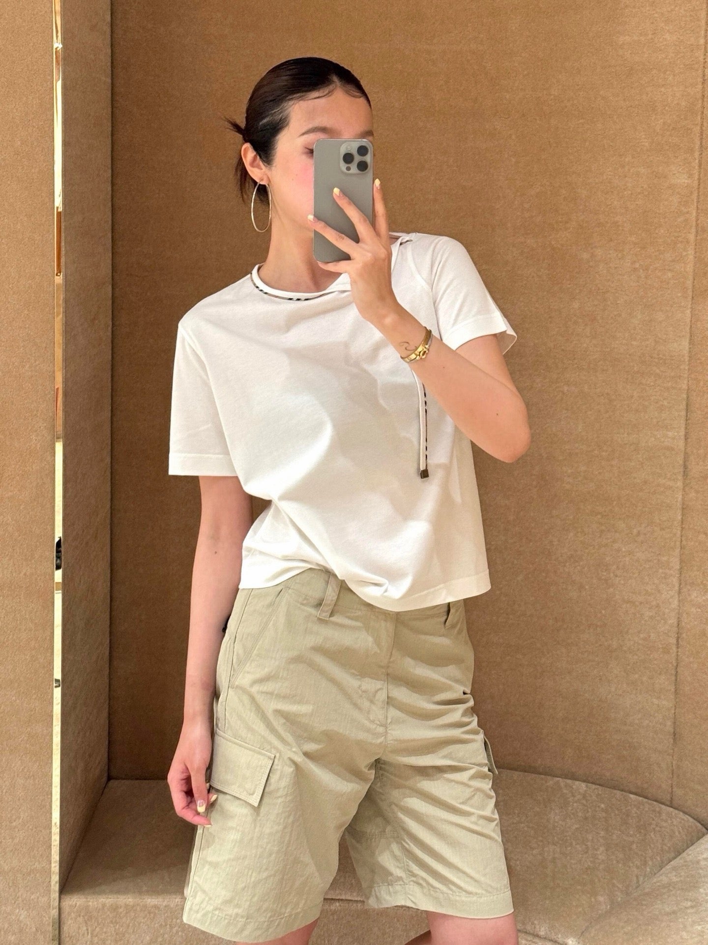 Beige Shorts
