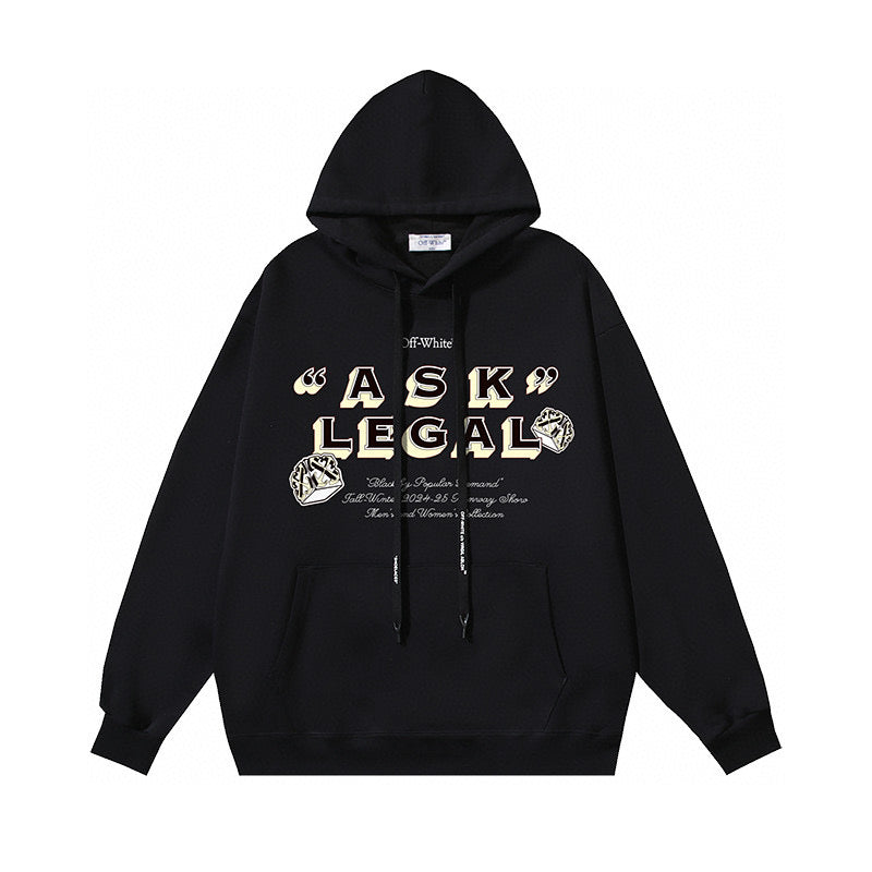 Schwarz-weißer Kapuzenpullover