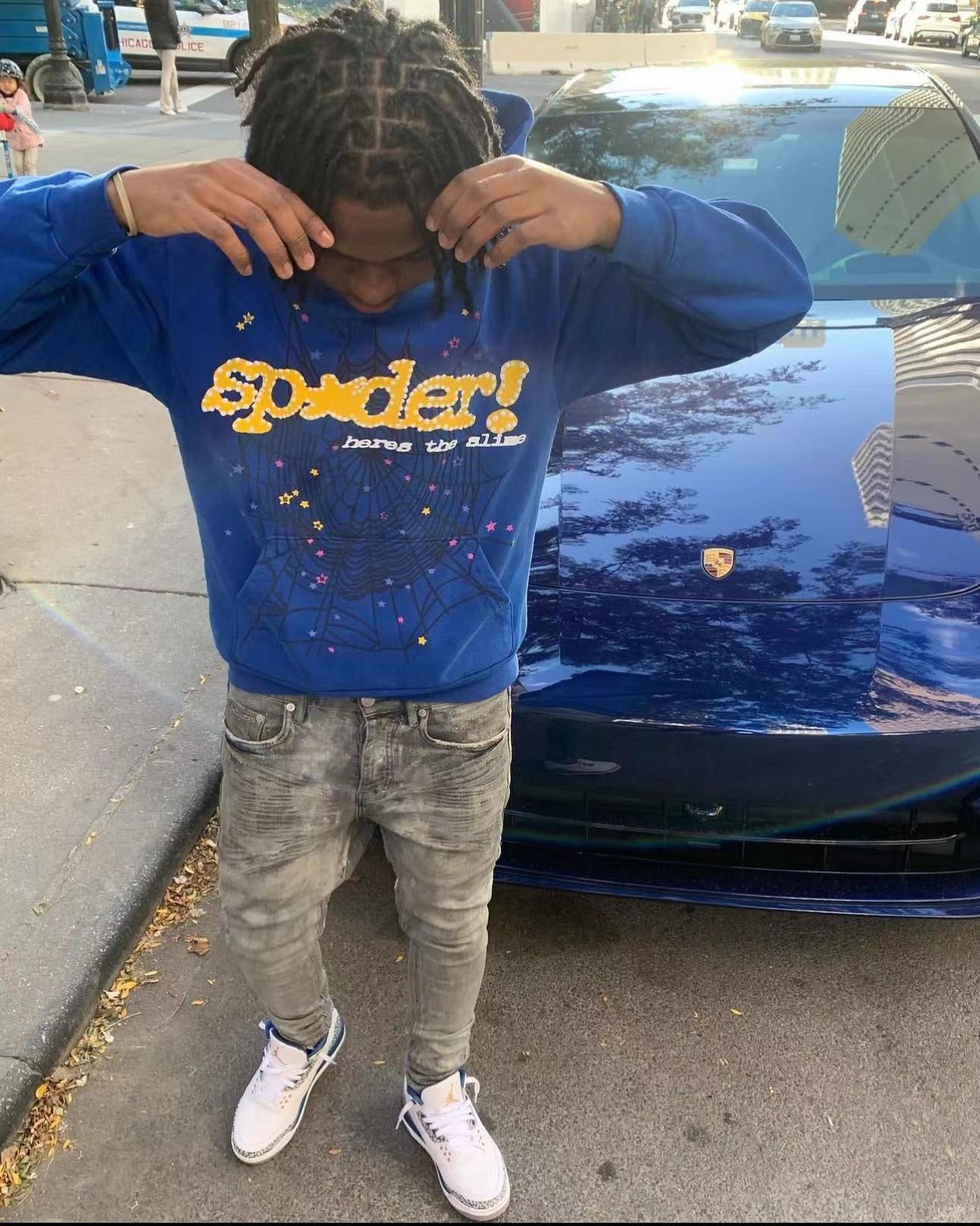 Sudadera con capucha azul