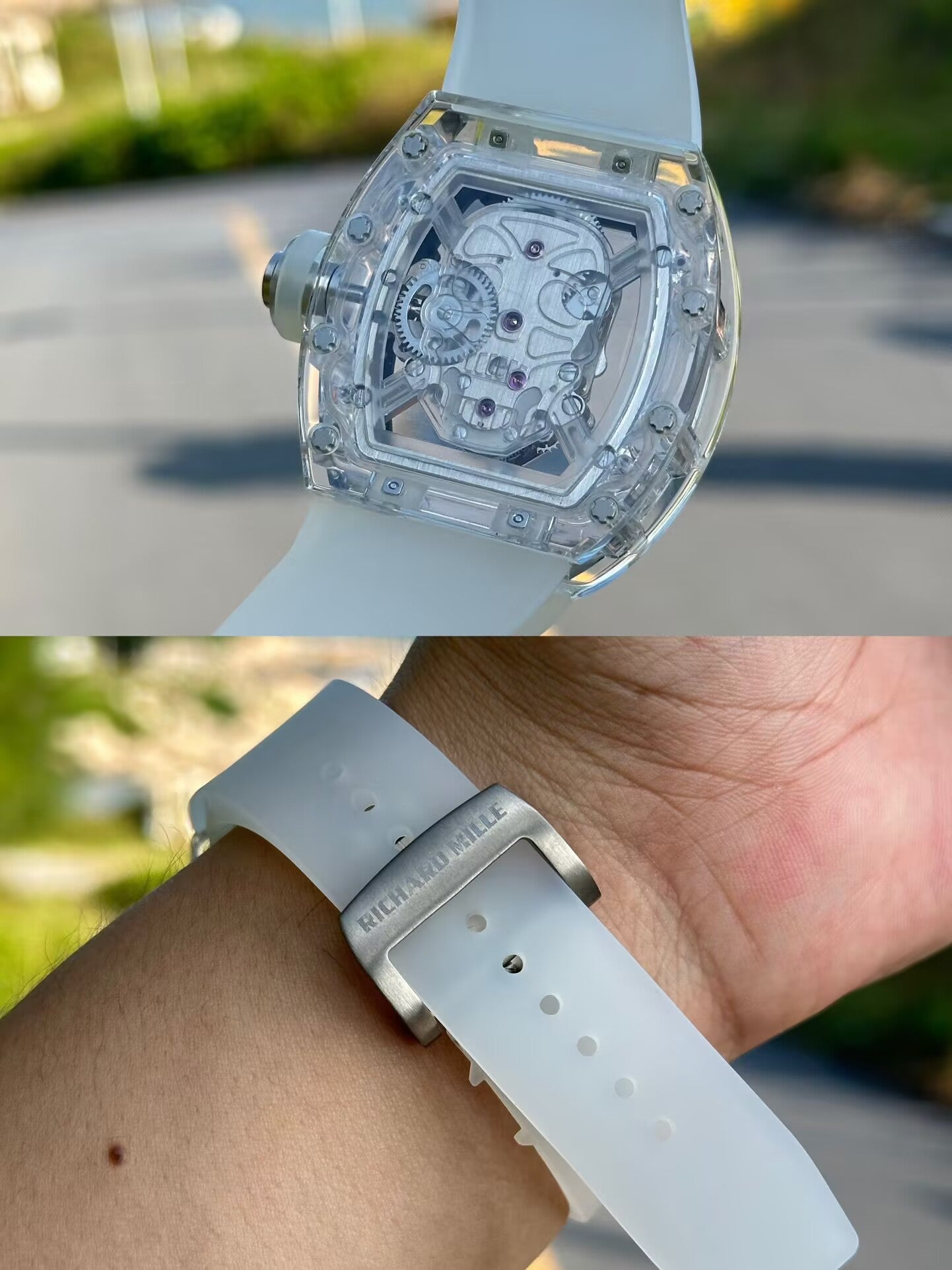 Weiße Uhr