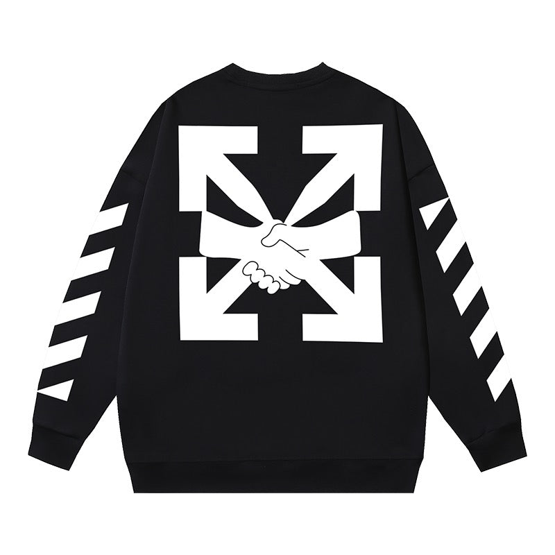 White and Black Sweatshirt - FashionHype.xyz