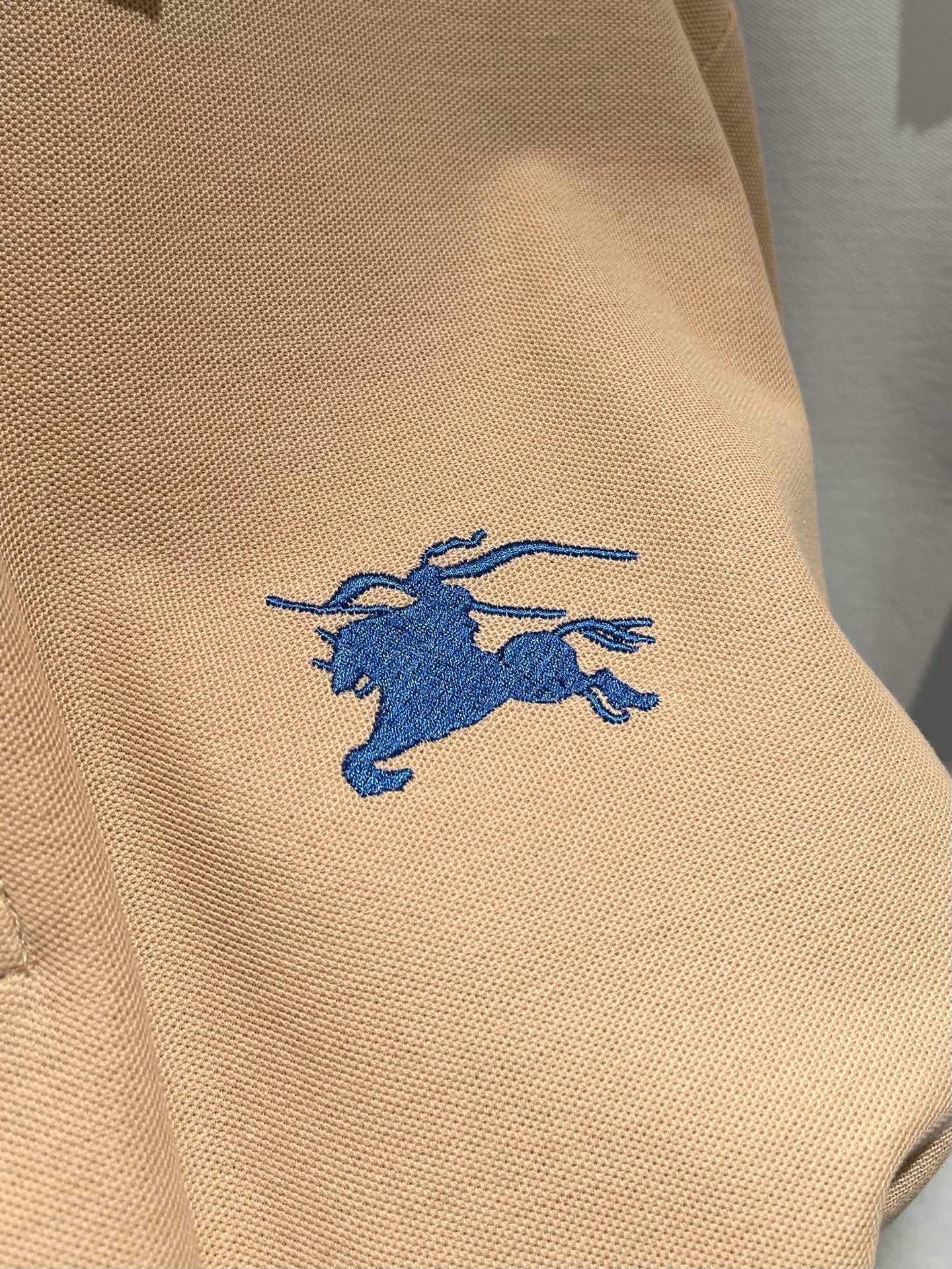 Khaki and Dark Blue T-Shirt - FashionHype.xyz