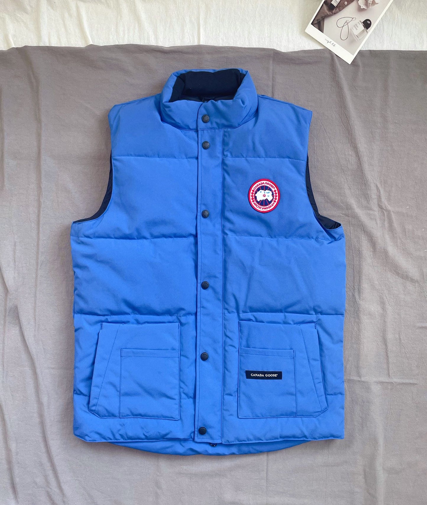 Sky blue, Grey and White Vest - FashionHype.xyz