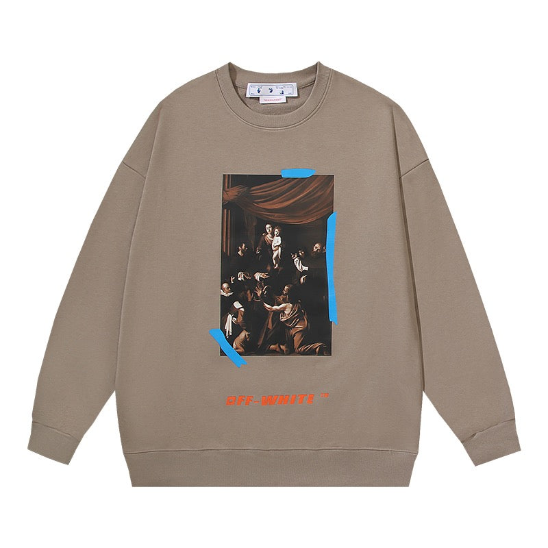 Weißes, braunes und schwarzes Sweatshirt