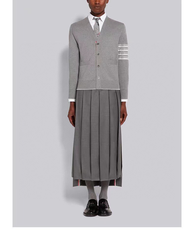 Chaqueta azul y gris