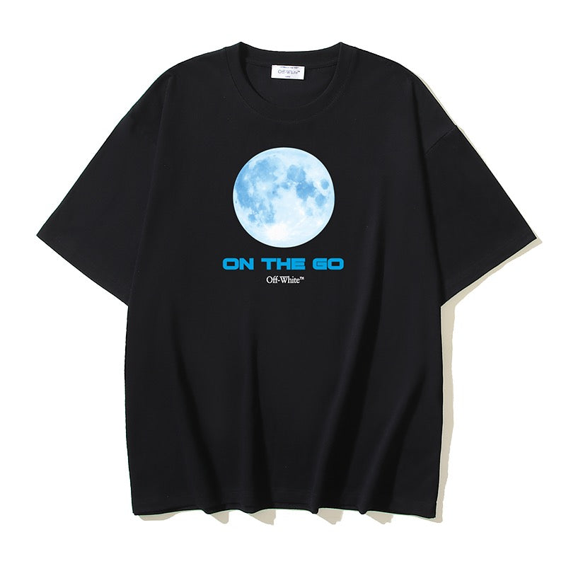 Blue,Black and White T-shirt - FashionHype.xyz
