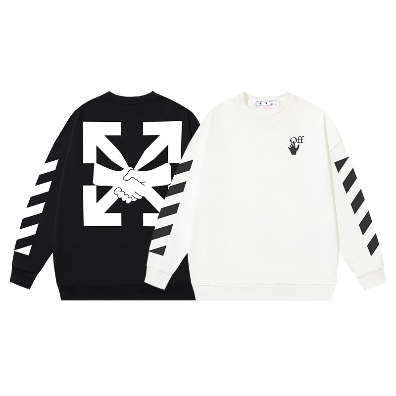 White and Black Sweatshirt - FashionHype.xyz
