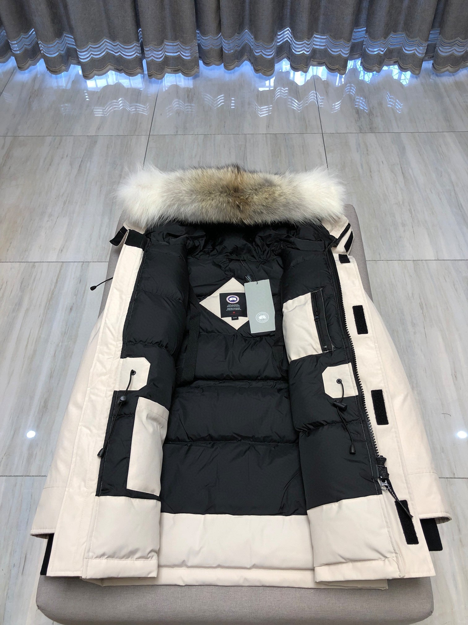 White,Grey,Blue and Black Jacket - FashionHype.xyz