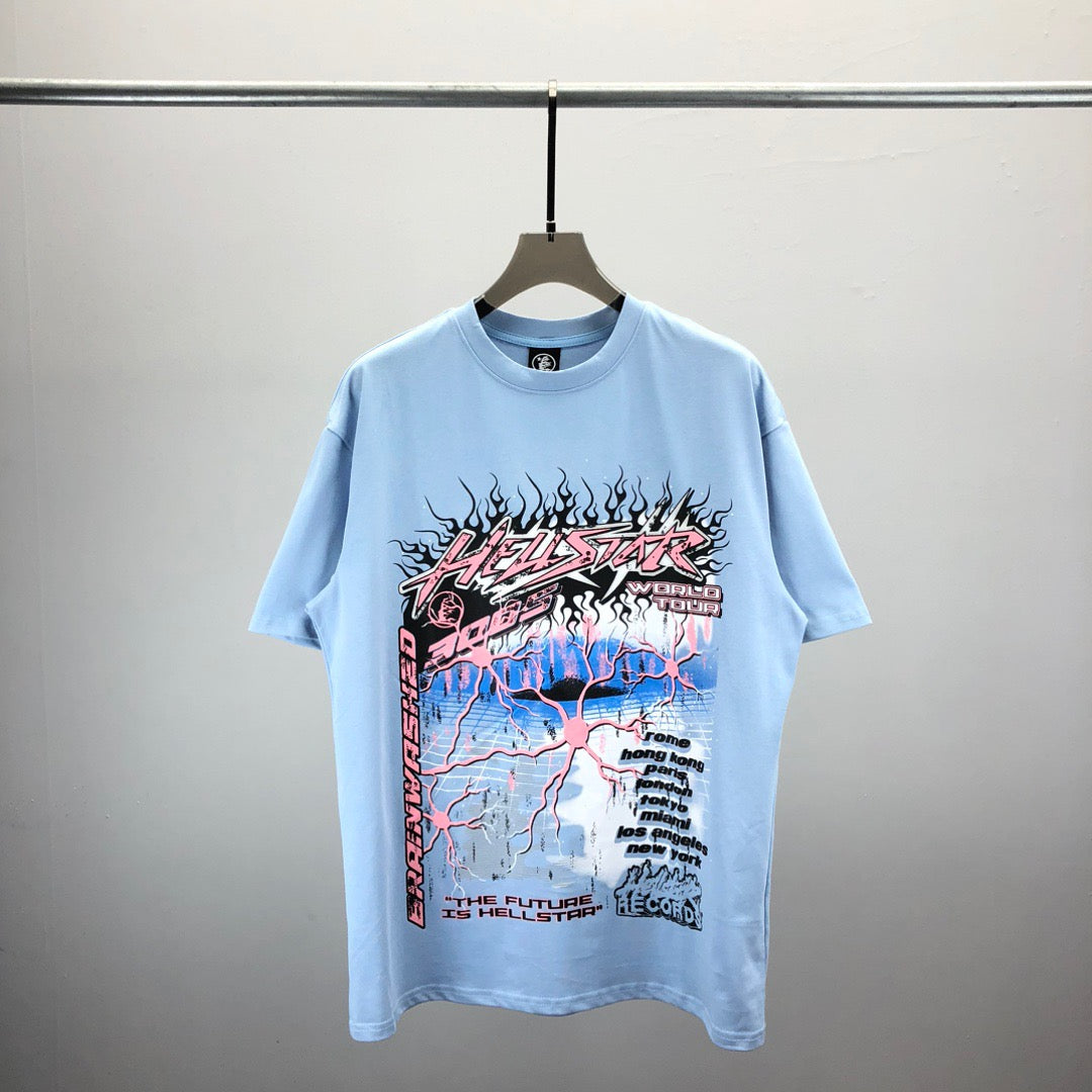 Black,White and Sky Blue T-shirt - FashionHype.xyz