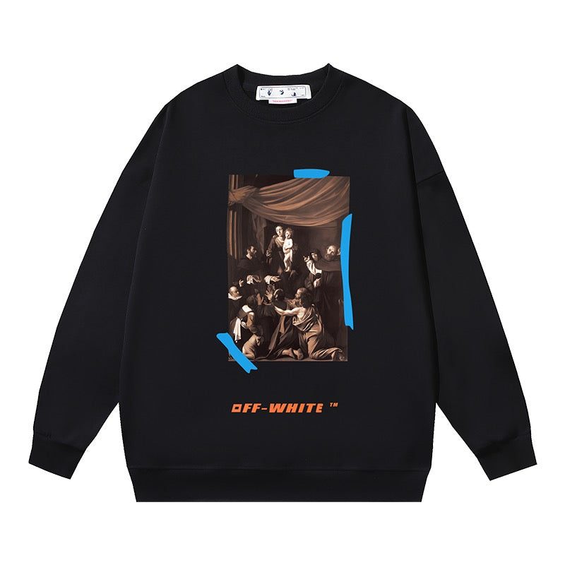 Weißes, braunes und schwarzes Sweatshirt
