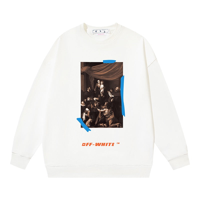Weißes, braunes und schwarzes Sweatshirt