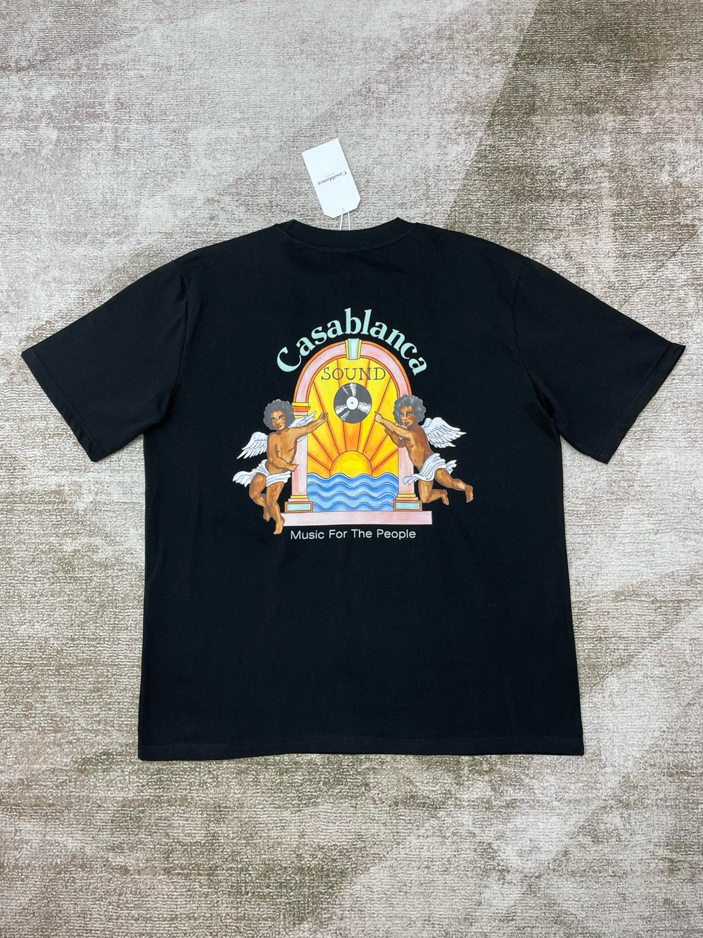 White, Khaki and Black T-shirt