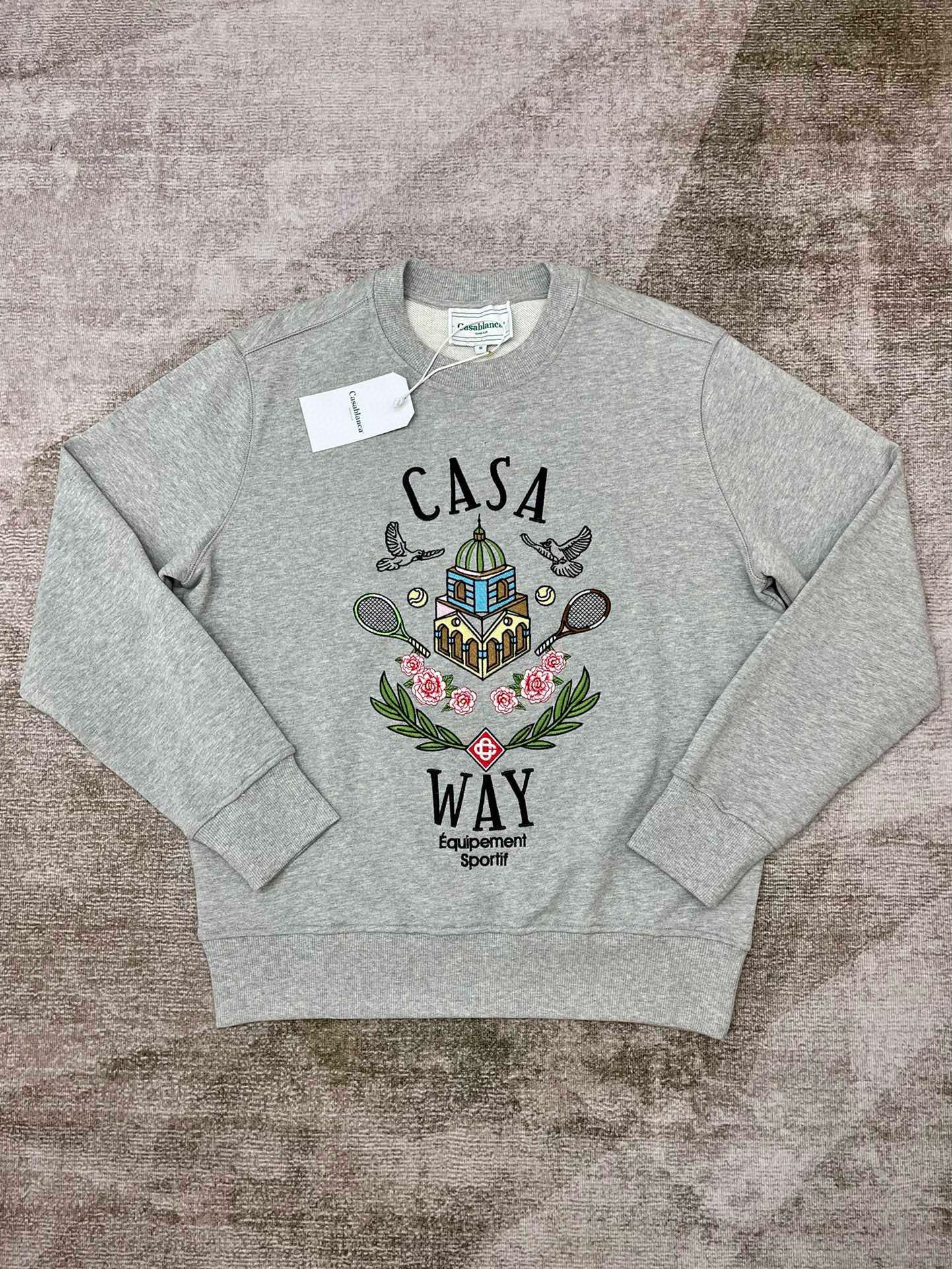 Graues und weißes Sweatshirt
