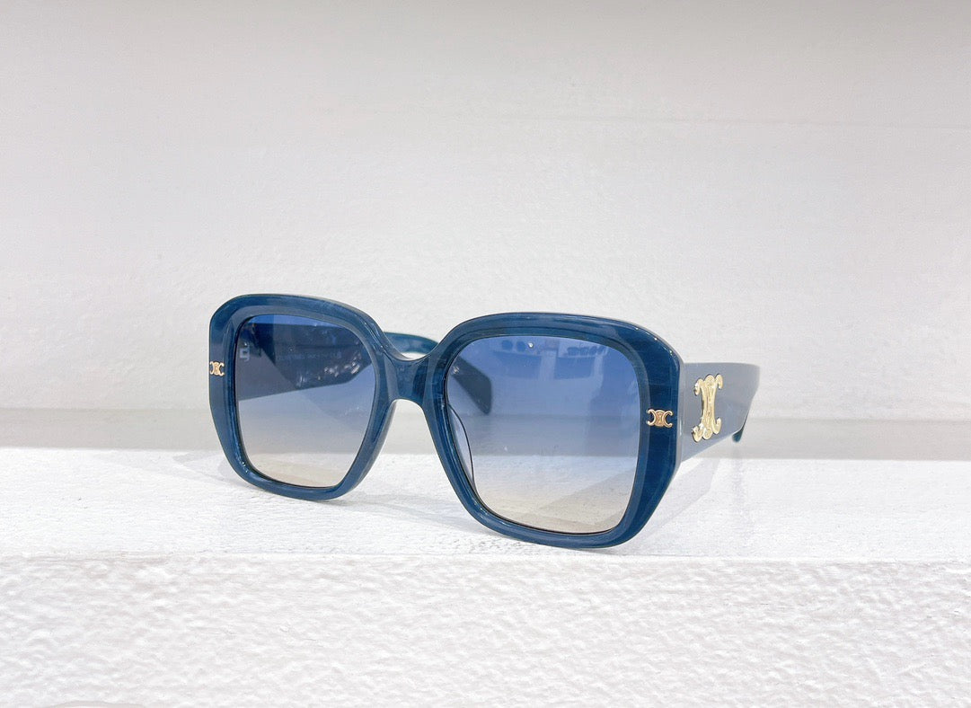 Braune, blaue und schwarze Sonnenbrille