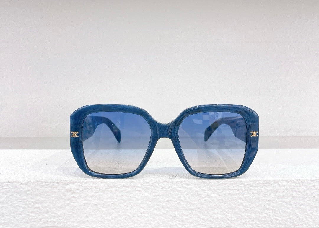 Braune, blaue und schwarze Sonnenbrille