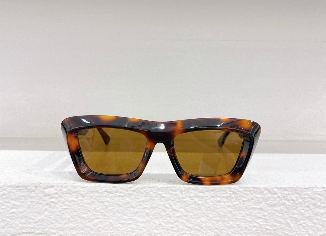 Braune, himmelblaue und schwarze Sonnenbrille