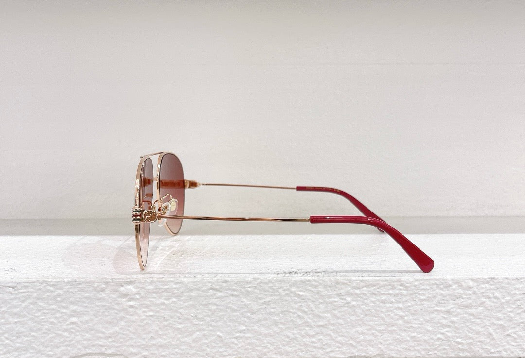 Blaue, rote und braune Sonnenbrille