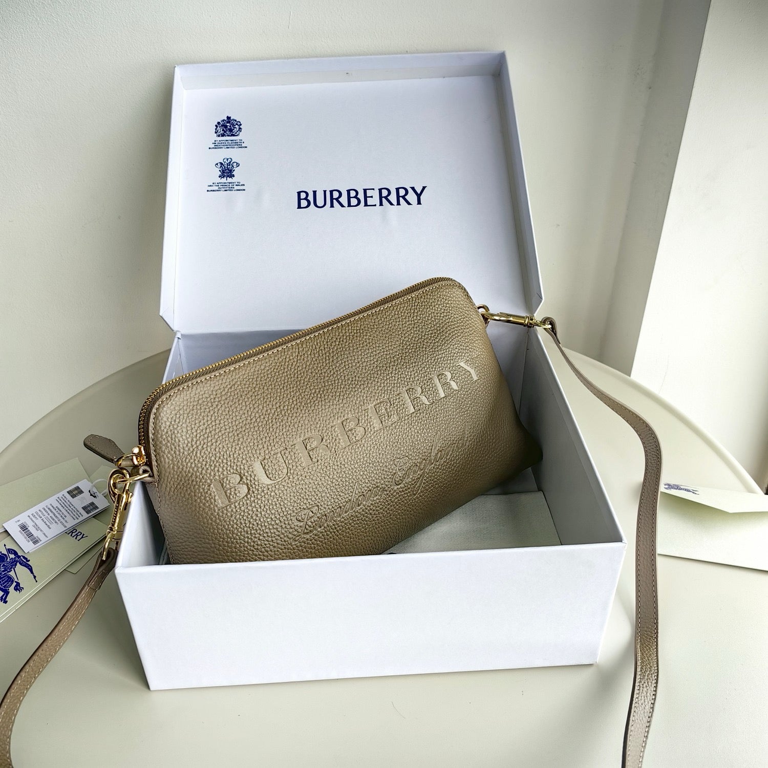 Khaki, Blau und Schwarz Tasche