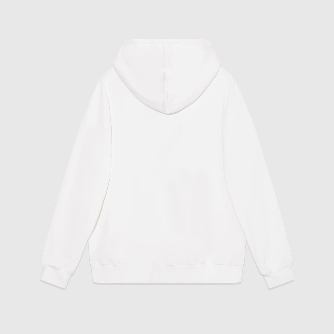 Schwarz-weißer Kapuzenpullover