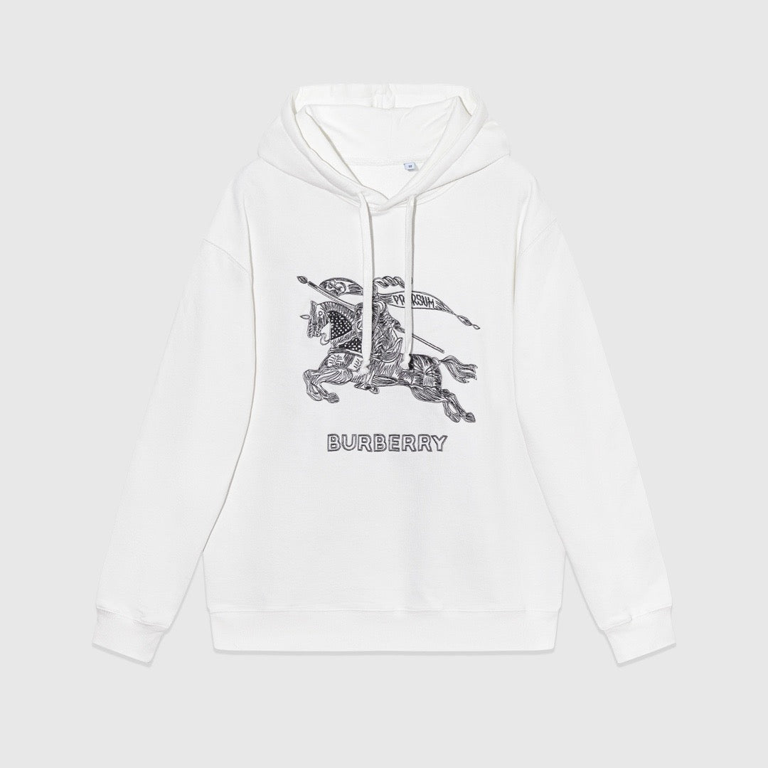 Schwarz-weißer Kapuzenpullover