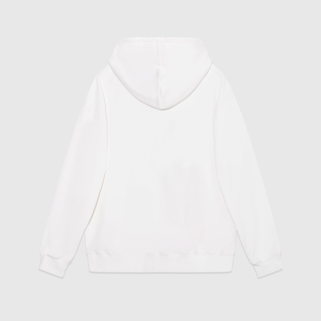 Schwarz-weißer Kapuzenpullover