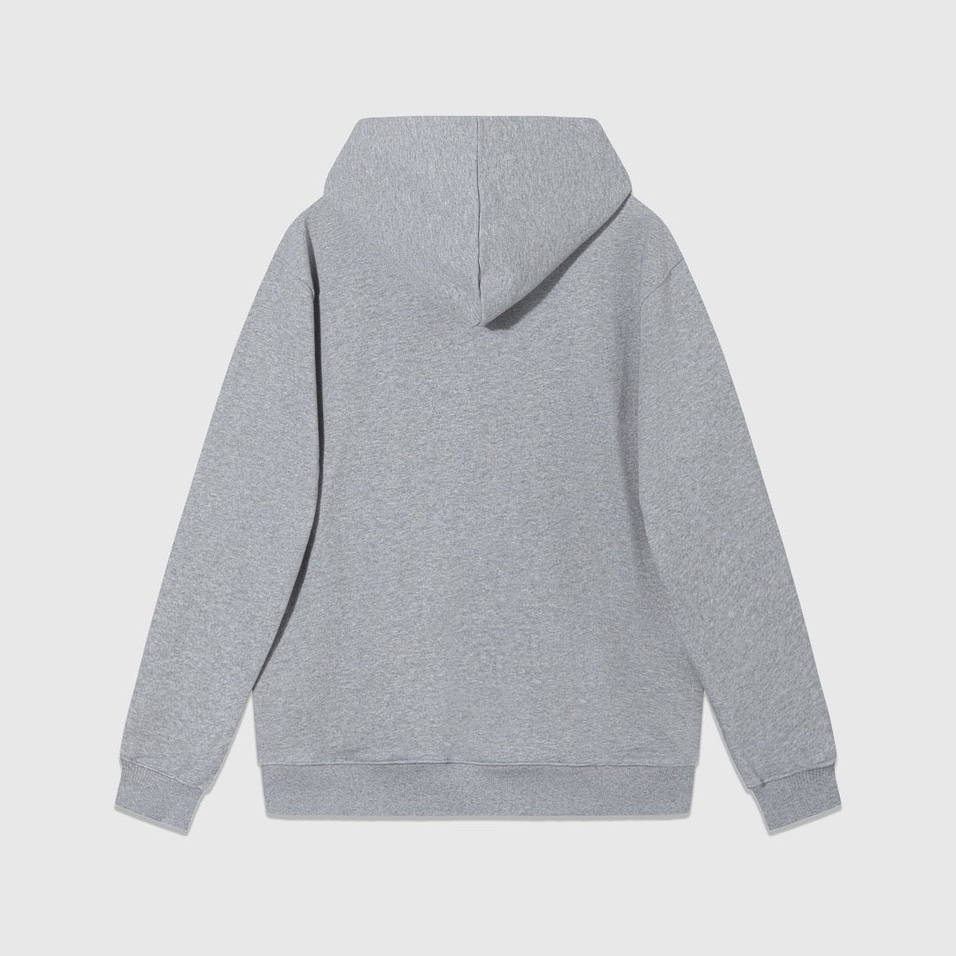 Schwarz-grauer Kapuzenpullover