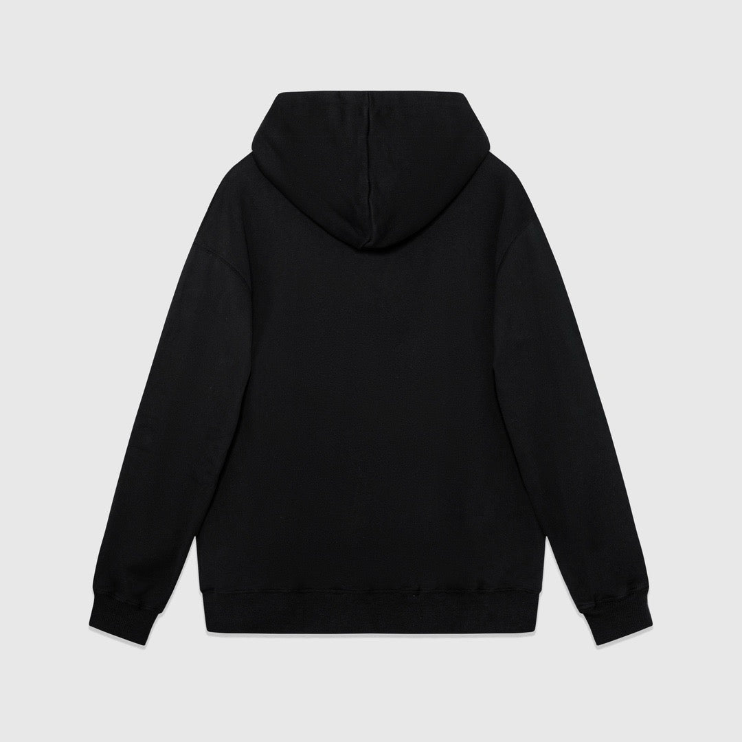 Schwarz-grauer Kapuzenpullover