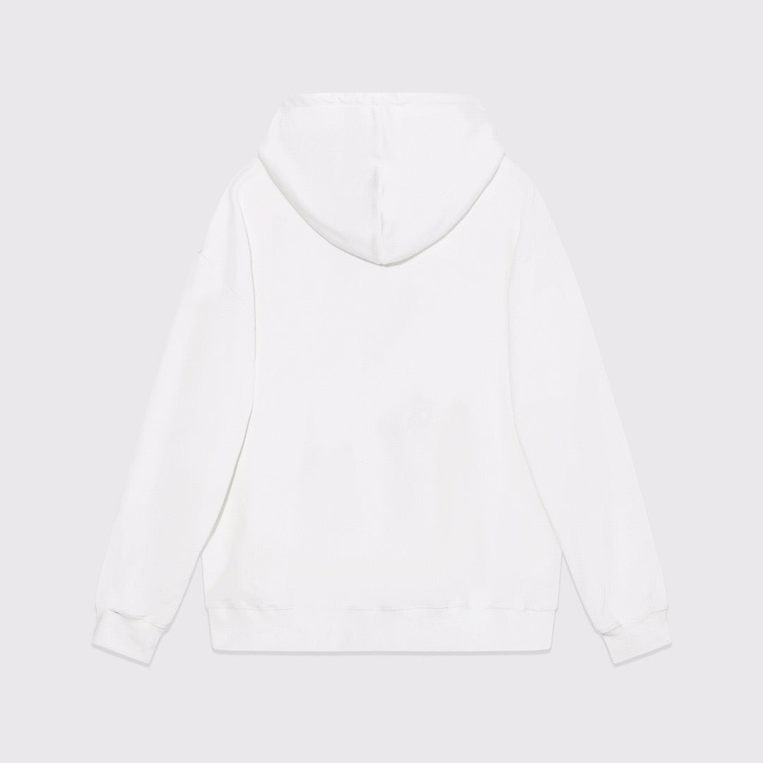 Schwarz-weißer Kapuzenpullover