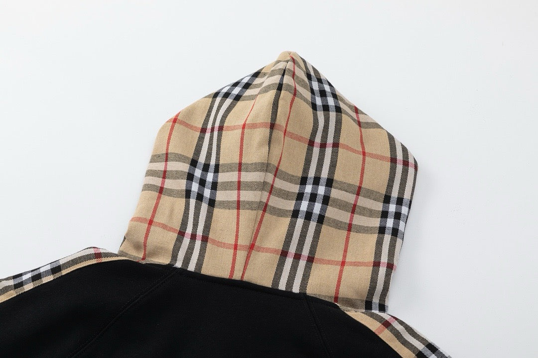 Sudadera con capucha negra y gris