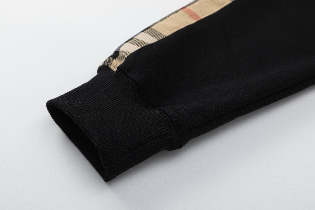 Sudadera con capucha negra y gris