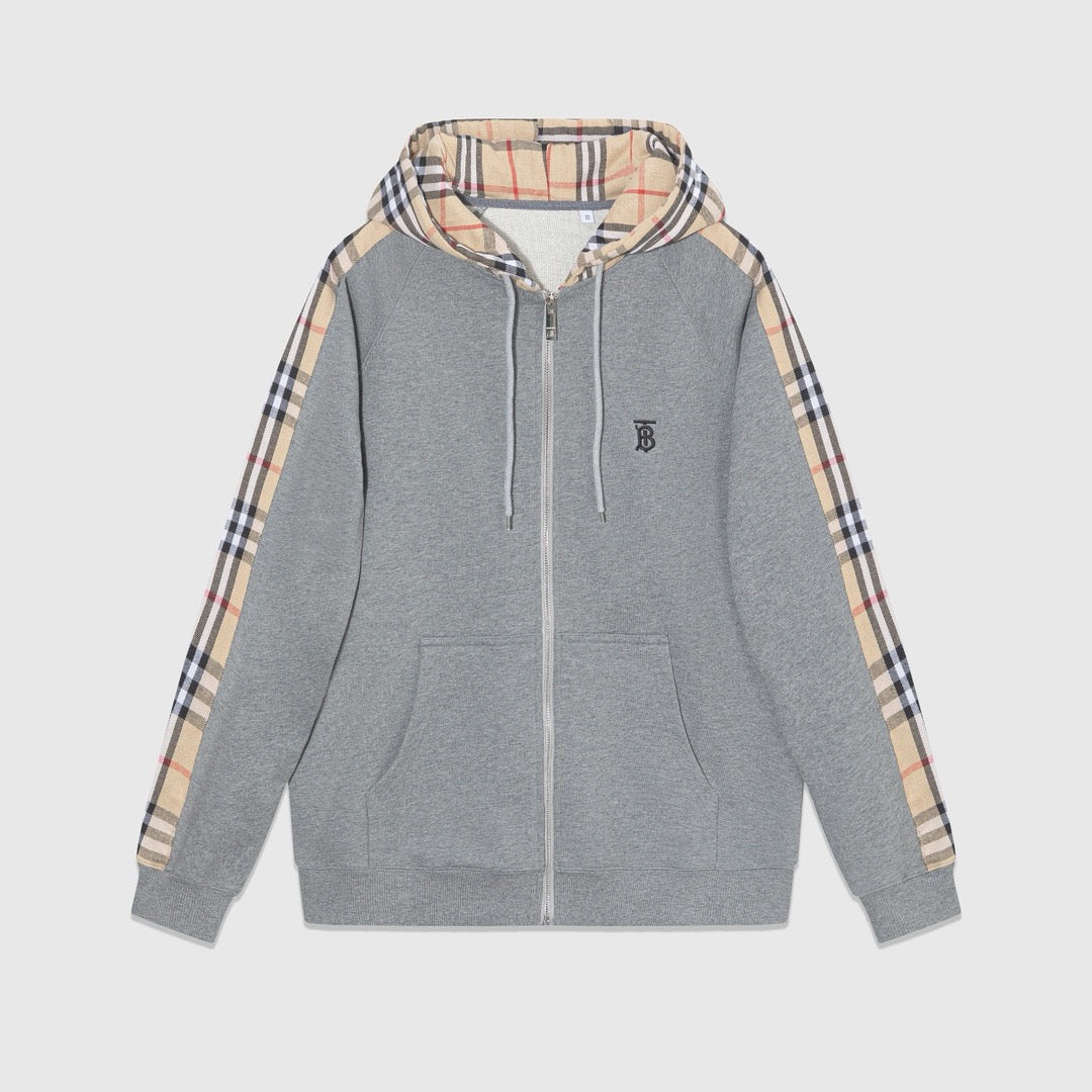 Schwarz-grauer Kapuzenpullover