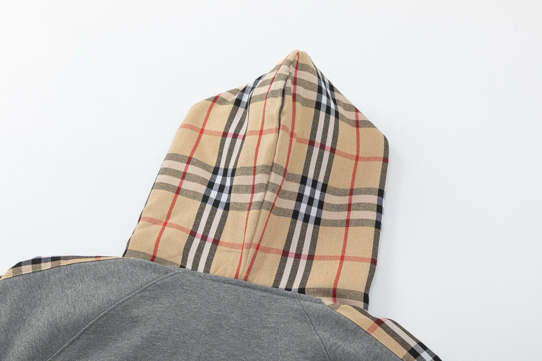 Sudadera con capucha negra y gris